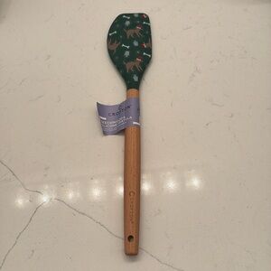 Crofton Beechwood & silicone spatula Christmas dog new